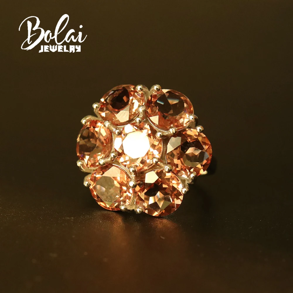 14ct кольцо из зултанита с большим цветком, ювелирные изделия из серебра 925 пробы для женщин, вечерние ювелирные изделия bolai