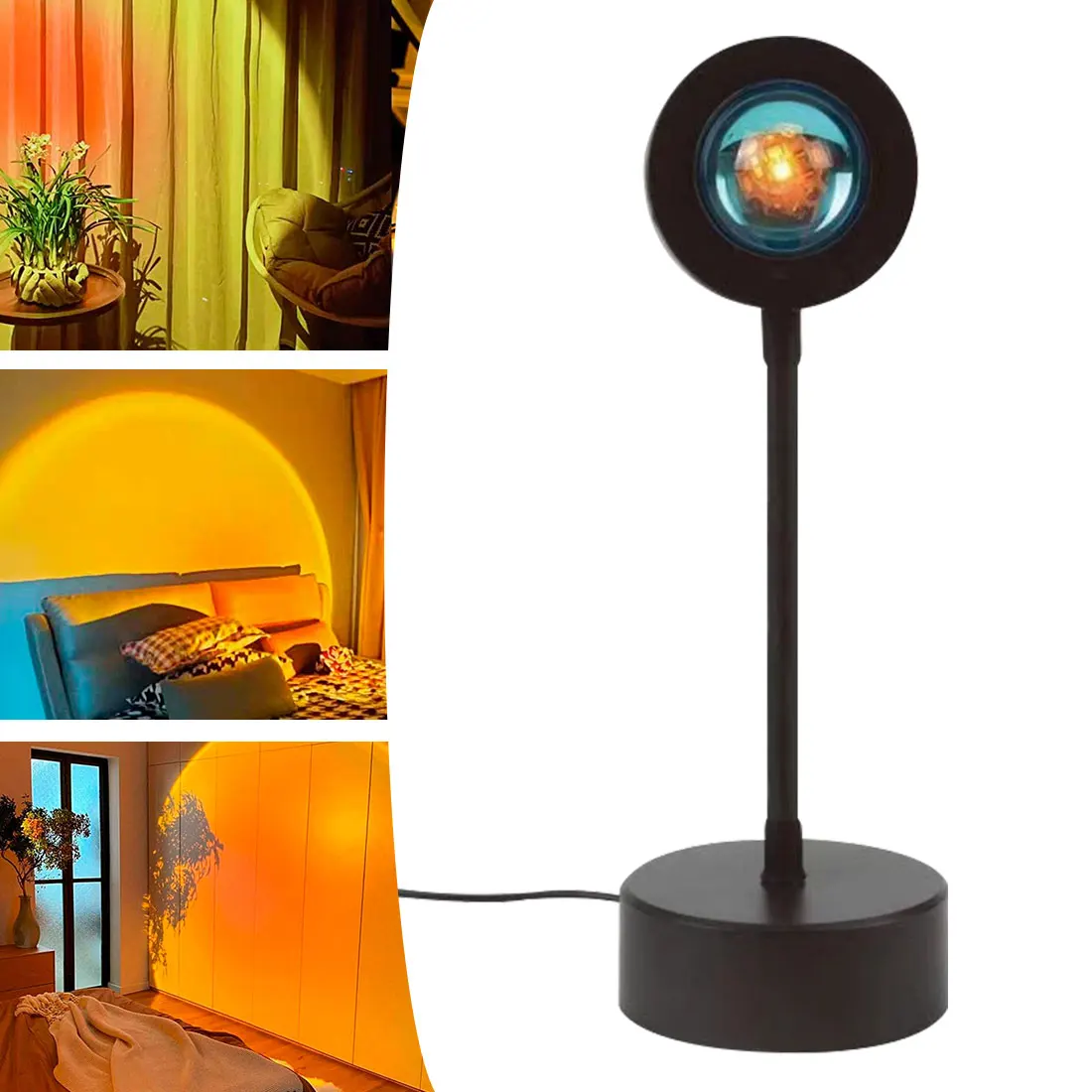 

Sunset Project Lamp Rainbow Atmosphere Led Night Light Sunset Light For Home Bedroom Background Wall Decoration USB Table Lamp