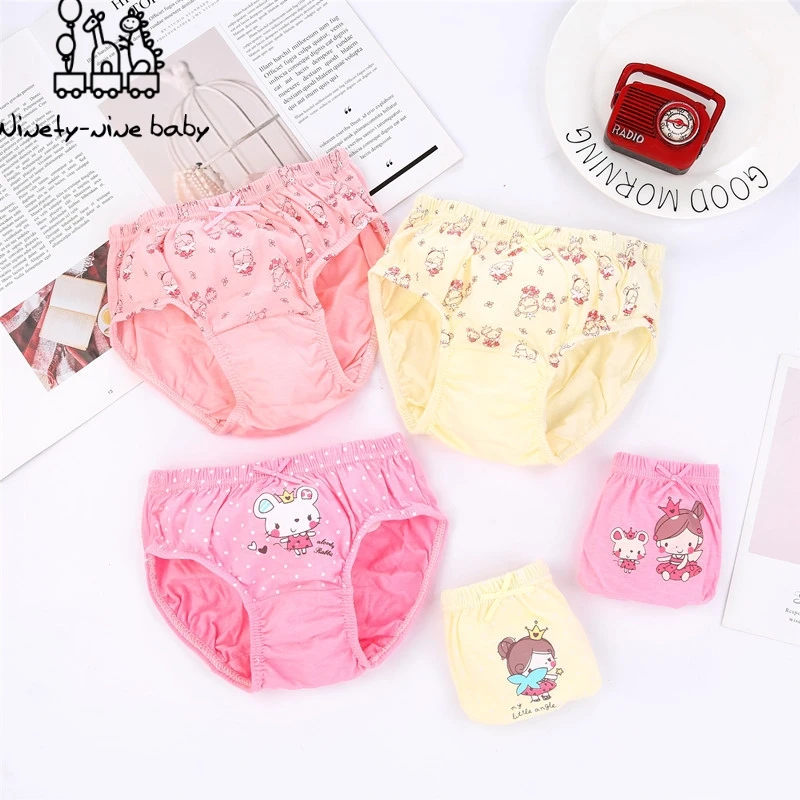 

Детские хлопковые трусики с милым мультяшным принтом, нижнее белье для девочек, детское дышащее и удобное нижнее белье разных цветов