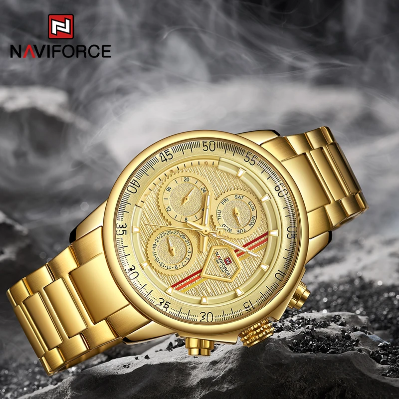

NAVIFORCE Luxury Brand Gold Men Watches Fashion Casual Quartz Man watch Military Sport Waterproof Male Clock Relogio Masculino