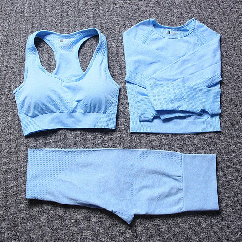 Женский спортивный костюм из 3 предметов для занятий спортом зимняя одежда йогой