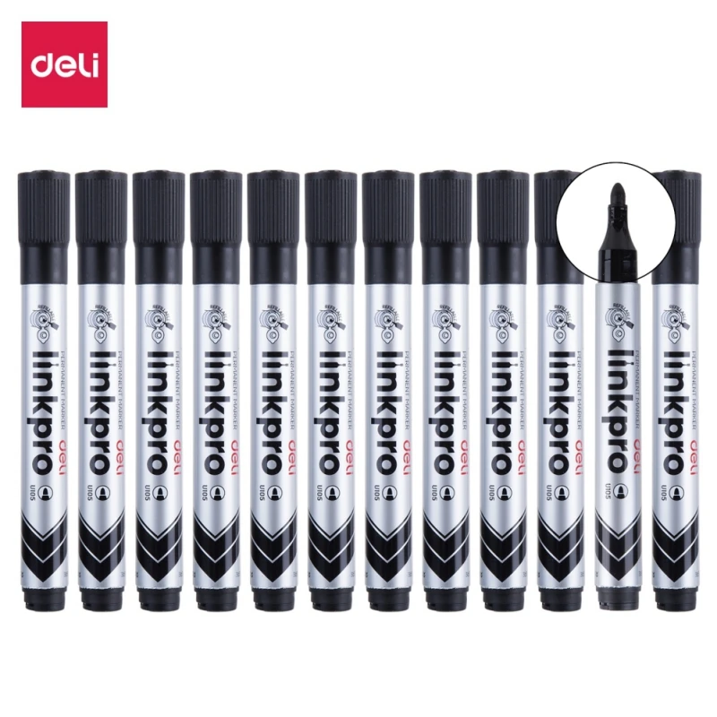 

Deli Refillable Marker Pen Used for Marking, Oily is not Easy to Erase, the Color is Bright and Not Easy to Fade (12pcs/box)