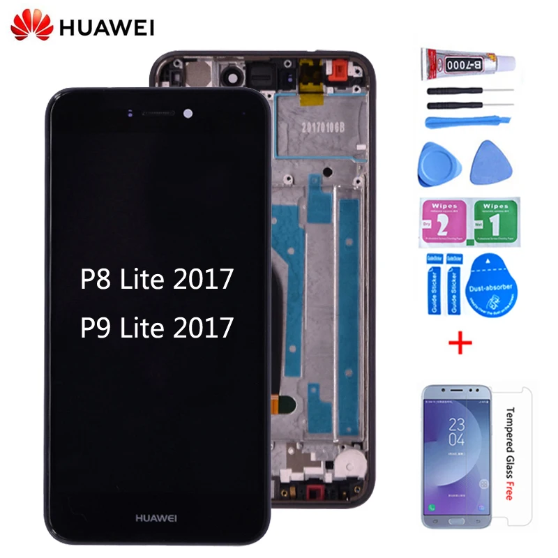 Для huawei P8 lite PRA-LA1 PRA-LX1 ЖК-дисплей сенсорный экран дигитайзер с рамкой в сборе для huawei p9 lite lcd