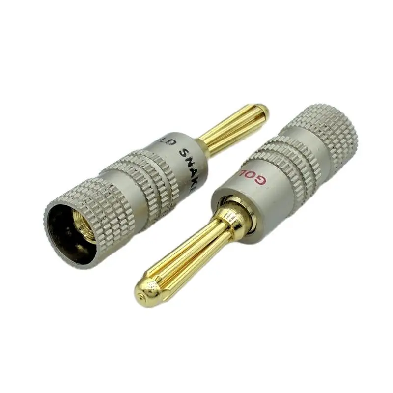 Позолоченный 4 мм разъем типа &quotбанан&quot для динамика медь штекер &quot банан&quot