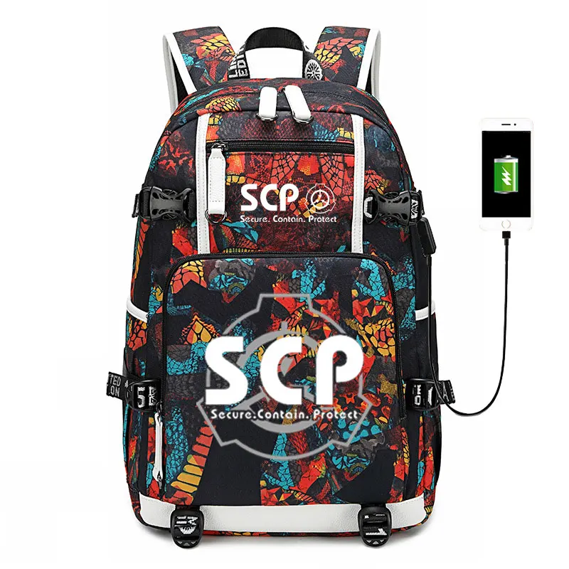 Рюкзак с USB-портом для игр SCP школьная сумка учеников и студентов Повседневная