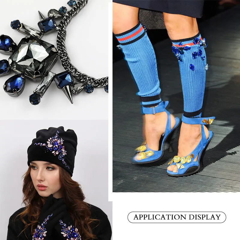 Красочные 3D квадратные камни стразы бриллианты нейл арта украшения стеклянные