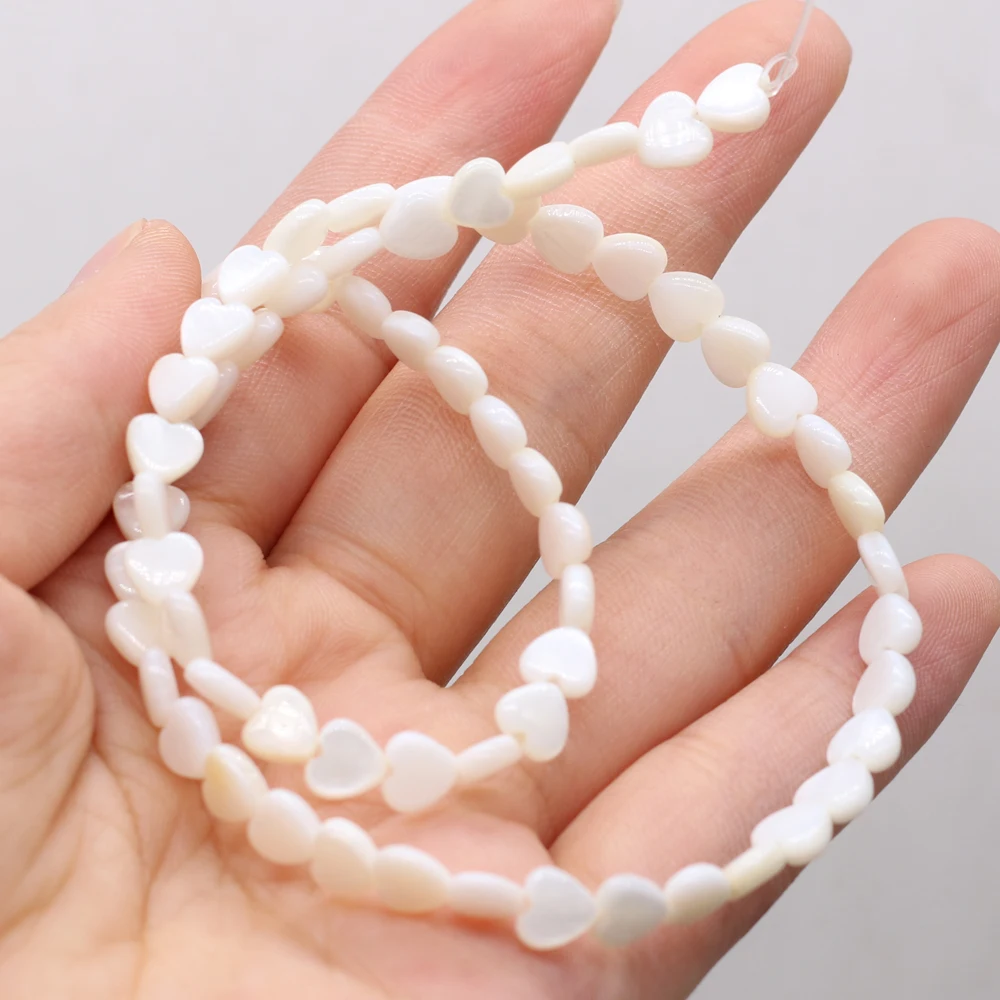 

Small Beads Natural Shell Heart Shape Spacer Loose Beaded for Ms Jewelry Making Charm DIY Bracelets Necklaces Accessories 6mm