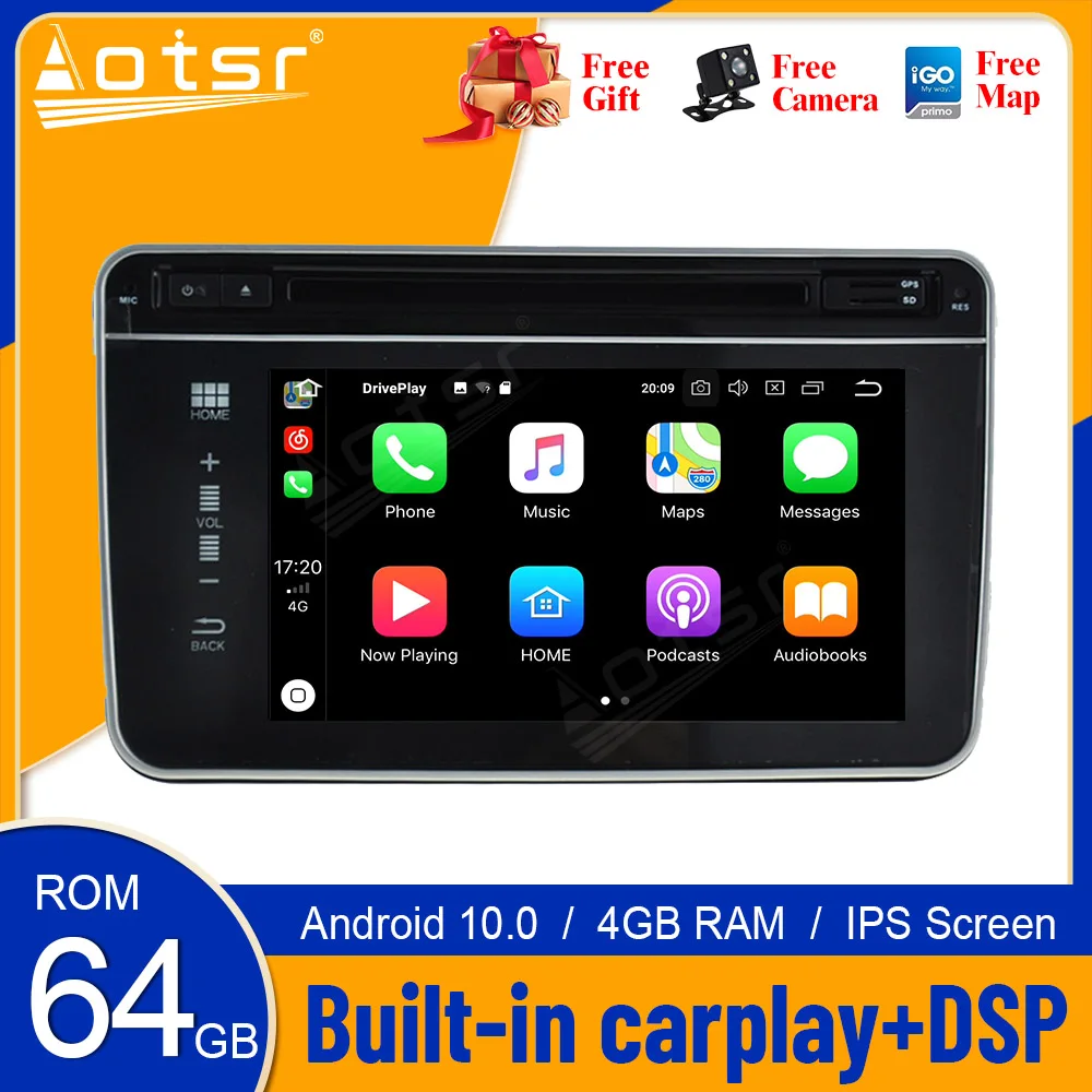 Автомобильный плеер PX5/PX6 мультимедийный на Android 10 с GPS для VW Golf Polo Tiguan Passat b7 b6 leon Skoda