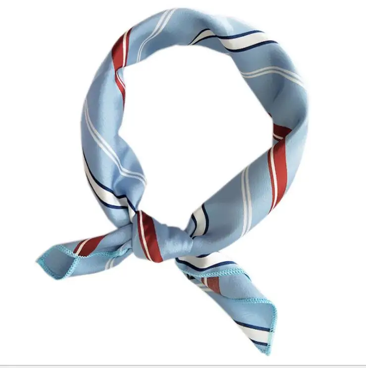 Женский шарф с мелким шелковым принтом конфетных квадратов бандана Шелковый