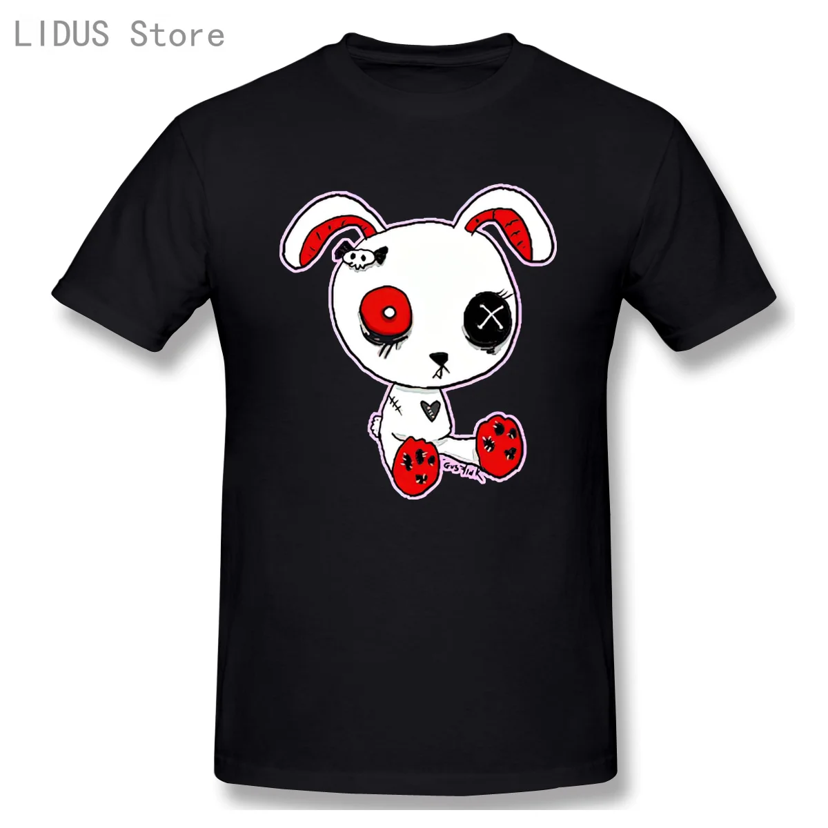 

Gothic Bunny Short Sleeve Casual T-shirt Men Fashion O-neck 100% Cotton TShirts Tee Top