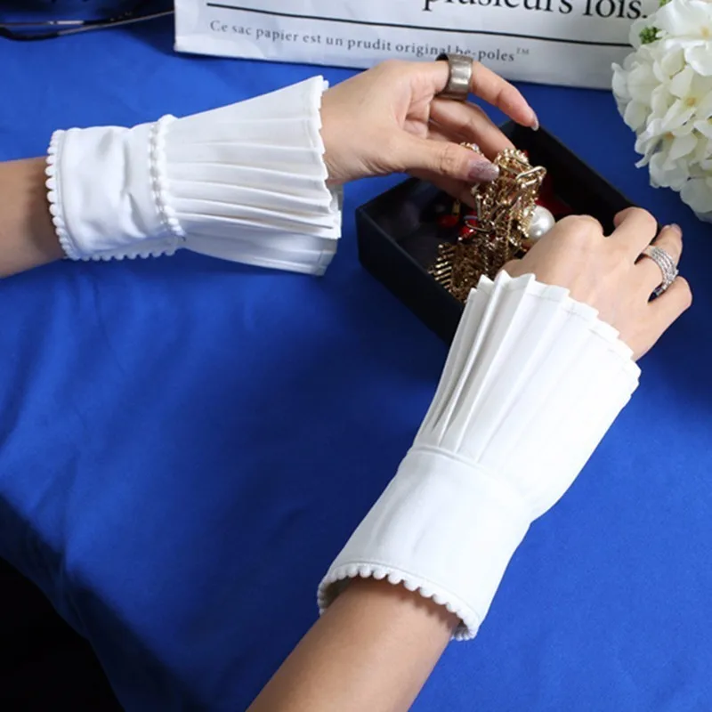 CHICEVER 2020 весенние модные женские перчатки с бусинами плиссированные оборки белые