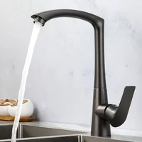 kitchen faucet gun grey brass sink mixer tap hot cold single handle deck mounted rotating chormeblacknickel basin crane new