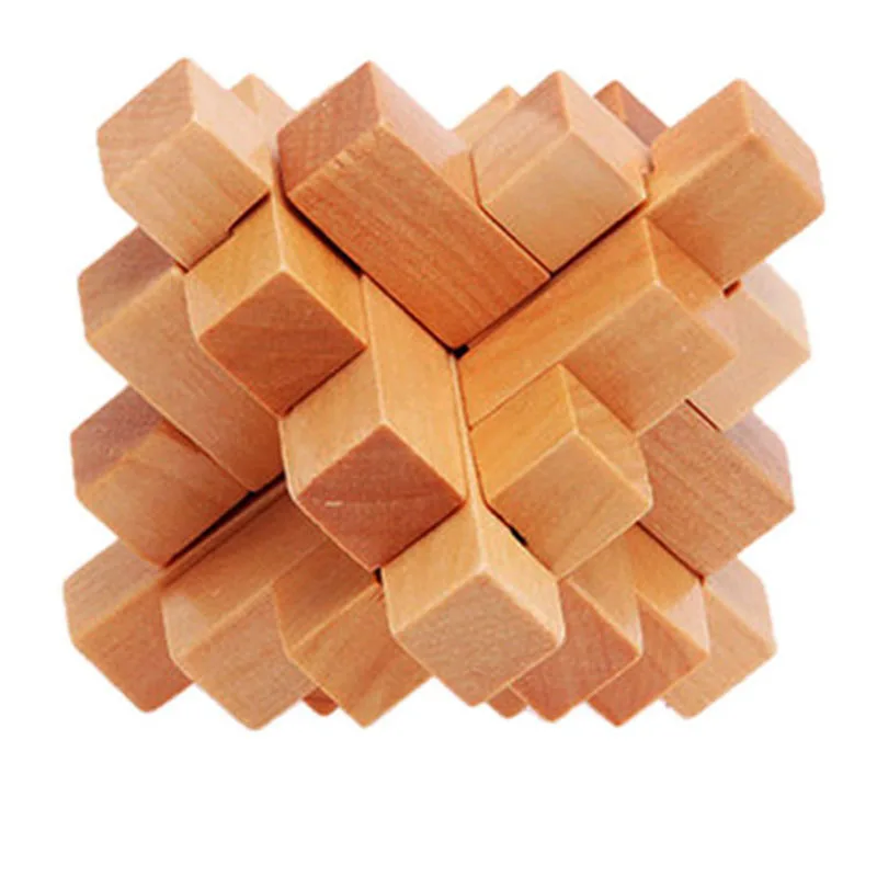 

3D Wooden Puzzle Toys Game Kongming Lock Chinese Traditional Cube Brain Teasers Educational Toy Model Building Kits