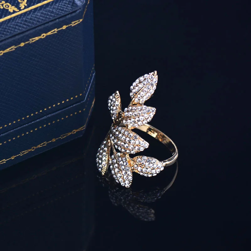 yellow gold plated SINLEERY Роскошные хрустальные кольца в виде листа для женщин золотого цвета массивные кольца вечерние Ювелирные изделия Подарки JZ058 SSH - Цвет основного камня: yellow gold plated