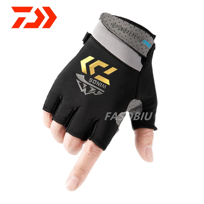 

New Daiwa fishing Gloves Sport Quick Dry Fishing Gloves Breathable Hunting Anti-Slip Outdoor Camping Cycling Finger Sport Gloves