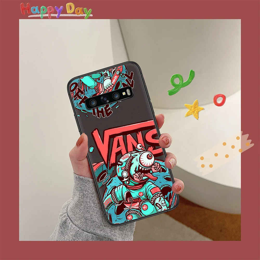 

Skateboard Shoe Brand V-Vanss Phone Case for Samsung Galaxy Note S 6 7 8 9 10 E 20 Ultra Edge Plus black Hoesjes Tpu Coque