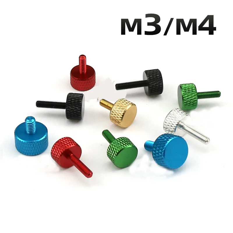 

10Pcs M3 M4 Red Color Aluminum Alloy Thumb Screws For DIY Computer