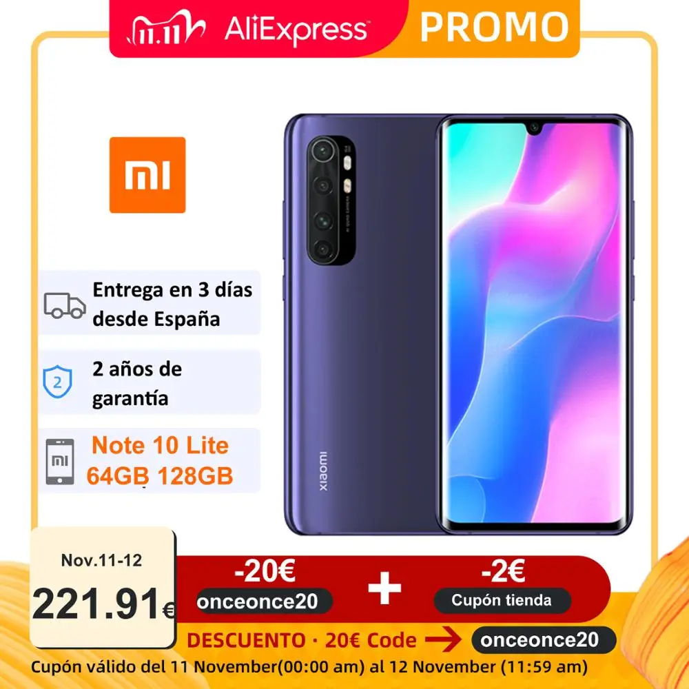 Глобальная версия Xiaomi Mi Note 10 Lite 64 Гб 128 ГБ мобильные телефоны 64MP камеры 6 47