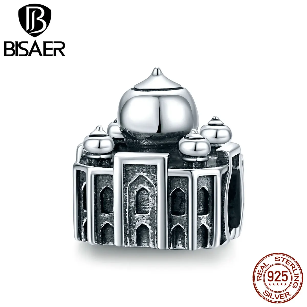 BISAER историческое здание подвески из стерлингового серебра 925 пробы кулон бисера