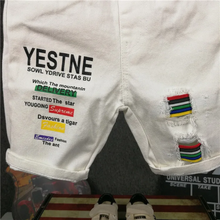 Новые модные джинсы для маленьких мальчиков короткие штаны шорты с дырками