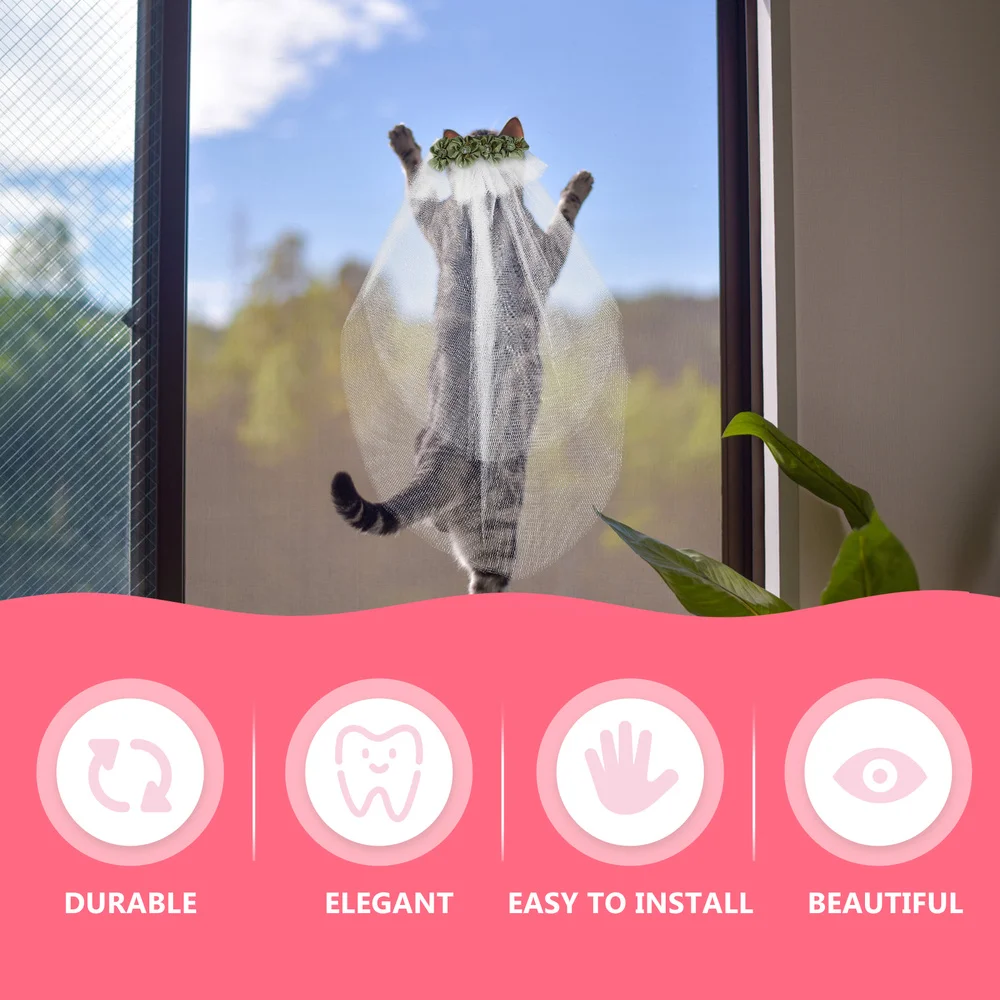 

Puppy Wedding Veil Pet Dog Wedding Party Hair Accessory Flower Headdress