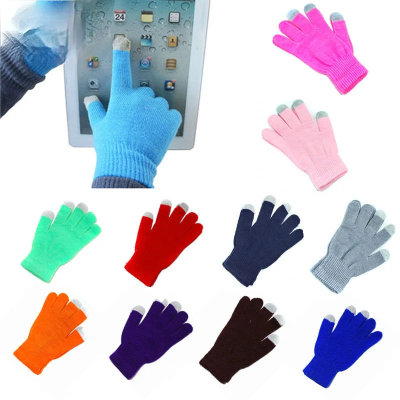 

rabbit hair gloves female winter Korean version of solid color all fingers winter women gloves girls mittens