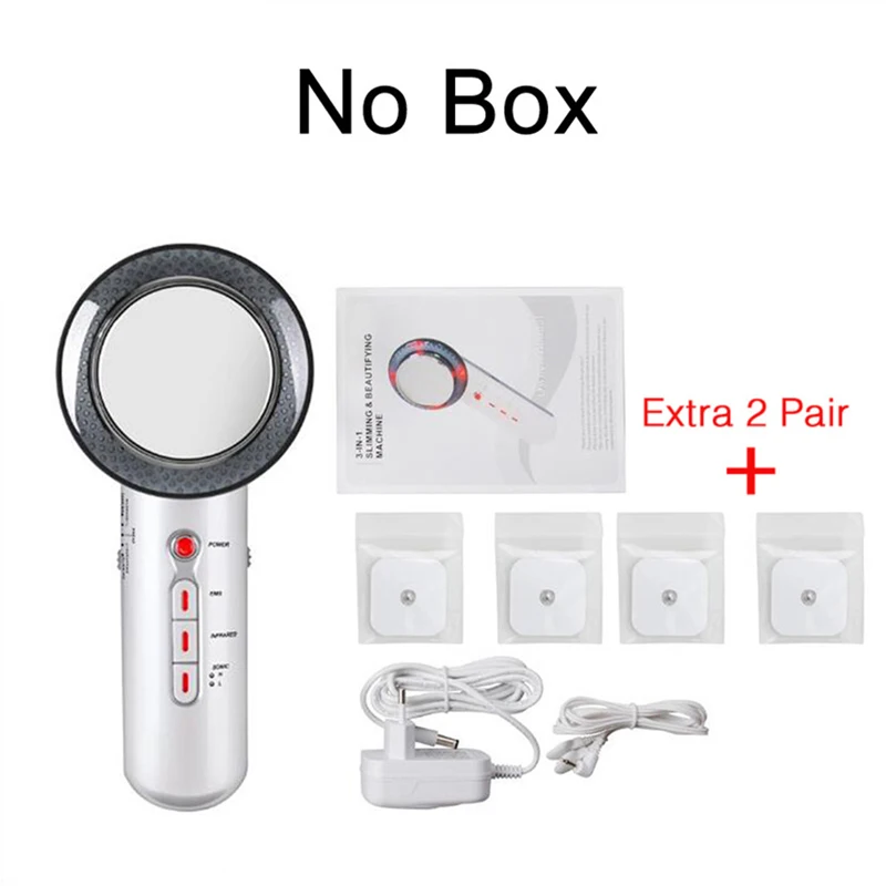 NO BOX 2 Pair Pad Ультразвуковая кавитация, EMS, массажер для похудения, для потери веса, Антицеллюлитный жиросжигатель, инфракрасная ультразвуковая терапия, Прямая поставка - Color: NO BOX 2 Pair Pad