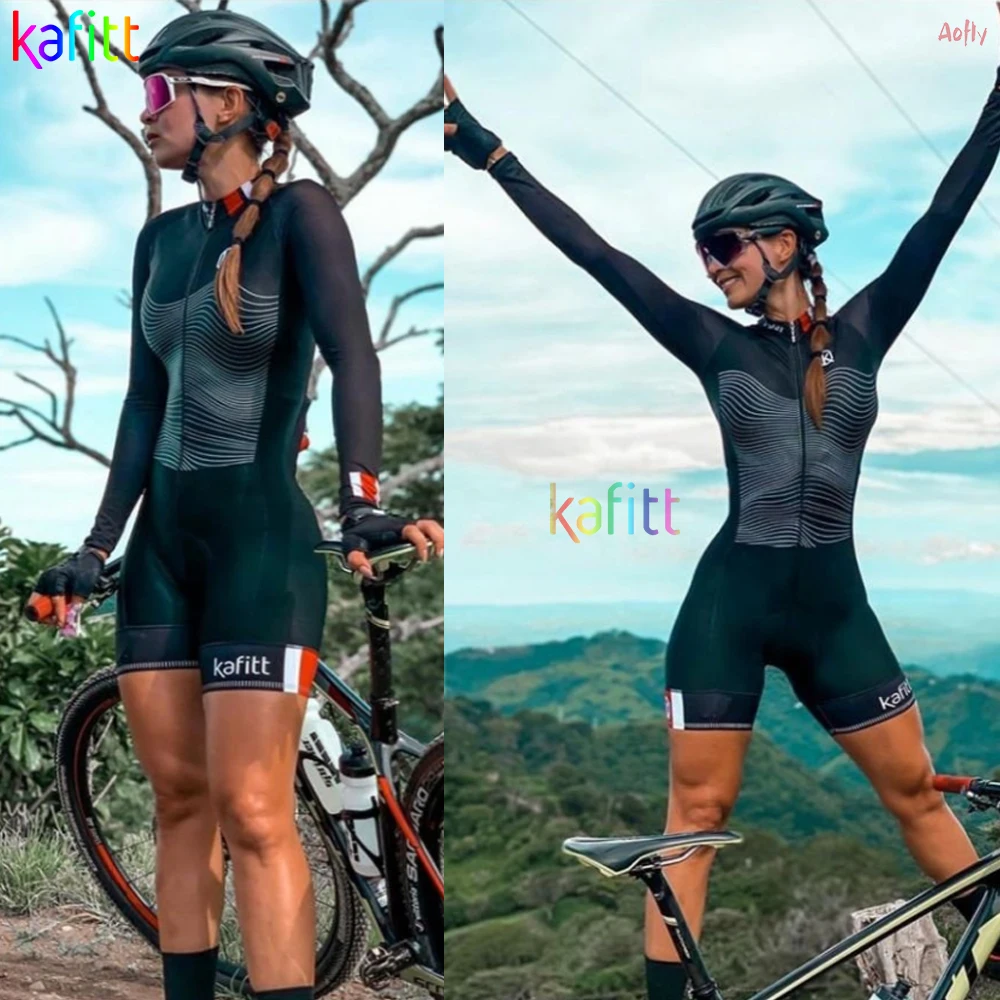 Kafitt триатлона женский с длинным рукавом спортивный костюм горный велосипед