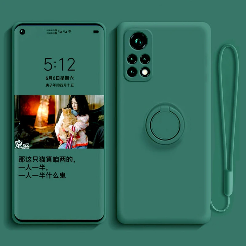 Luxury Silicone Case For Xiaomi Mi 10T 11T Pro Redmi Note 9 10S 10 9S Pro Max POCO F3 X3 Pro NFC Mi10T Cover Ring Holder Stand T