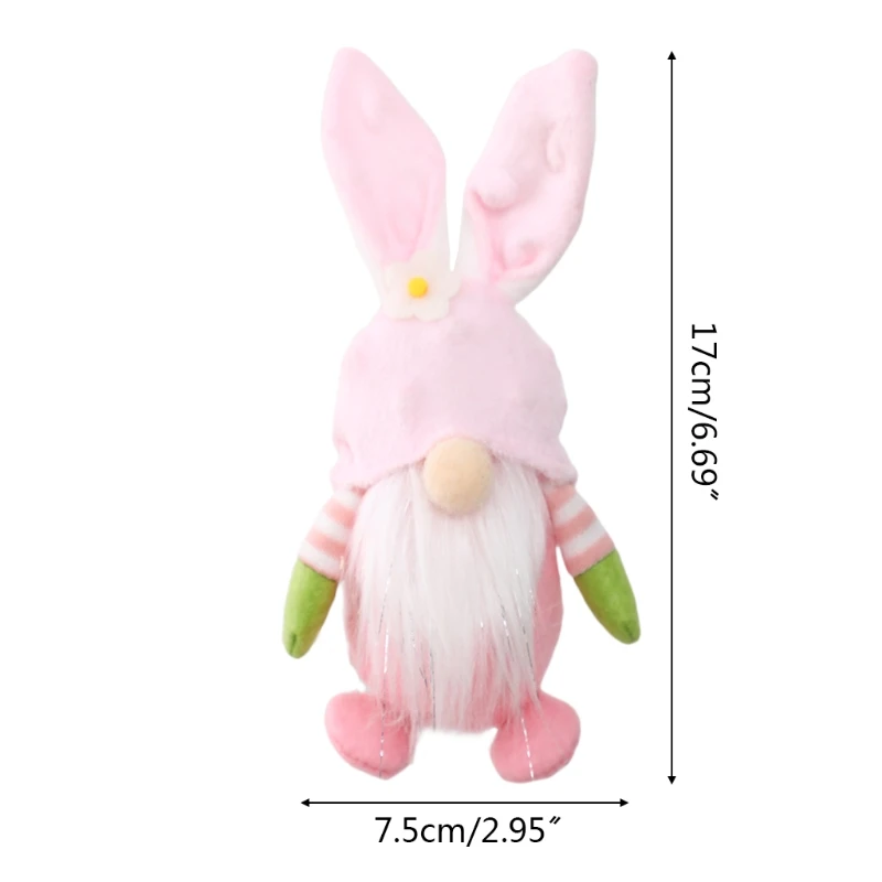 

Easter Bunny Gnome Handmade Swedish Tomte Rabbit Plush Toy Hanging Faceless Doll
