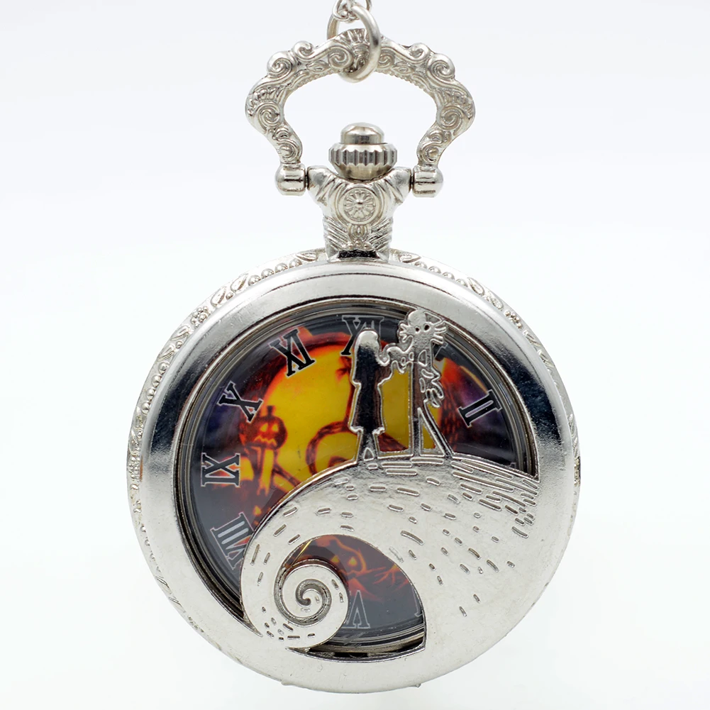 Мужские и женские кварцевые карманные часы с подвеской в виде кошмара перед