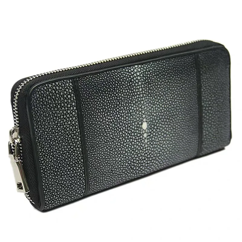 Мужской длинный шикарный клатч унисекс из натуральной кожи с натуральным песком