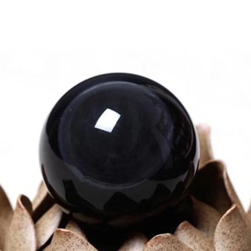 

40mm Rare Natural Black Obsidian Sphere Crystal Ball Healing Stone For Home Decorative ball