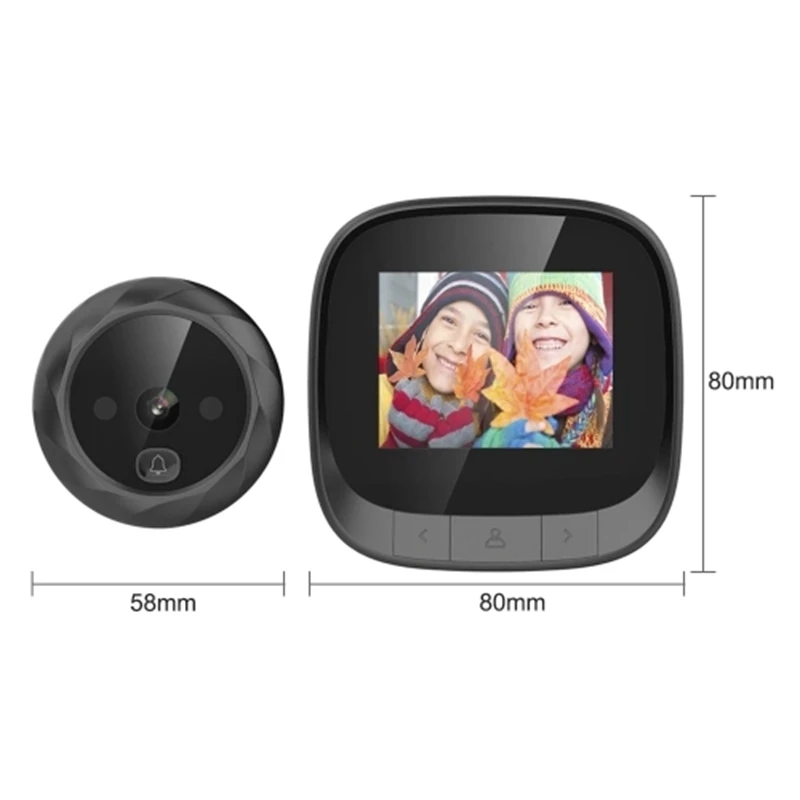 2 4 дюймов ЖК-дисплей Sn цифровой дверной глазок Камера звонок Поддержка 90 градусов