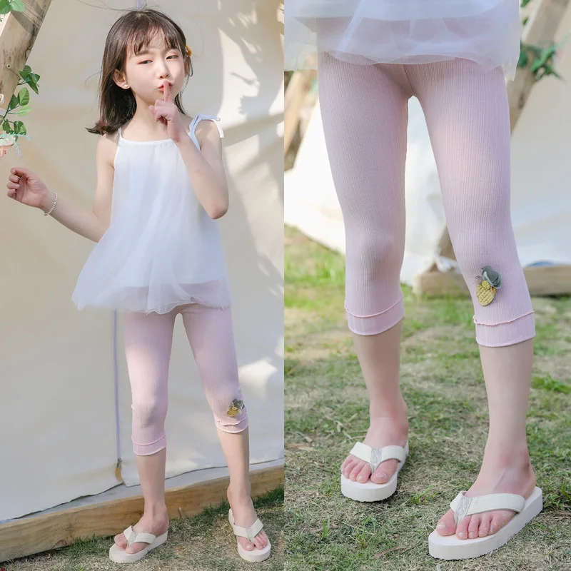 

Baby Dancing Pants7 Points Pants Legging 2021 Summer New Girls Children's Clothing Child Seven Points Shorts