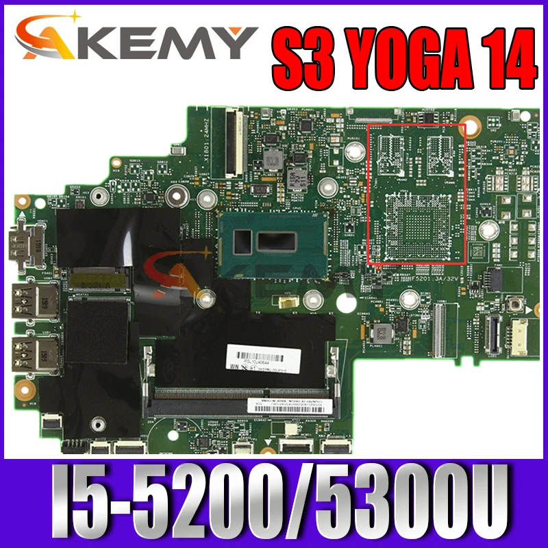 

For Lenovo Thinkpad S3 YOGA 14 13323-2 448.01110.0021 Laptop motherboard CPU I5-5200/5300U DDR3 100% fully tested