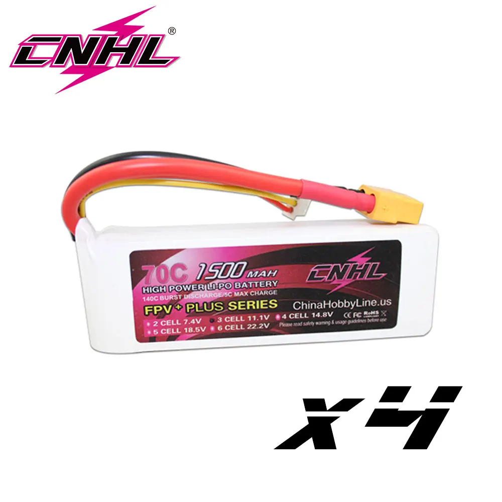 1/4 шт. CNHL 3S 11 1 В литий-полимерный аккумулятор 1500 мАч 70C G + Plus с разъемом XT60 для