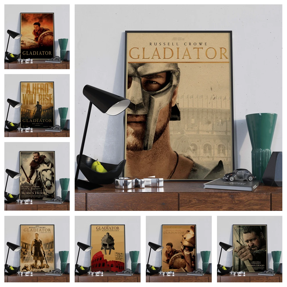 

Gladiator Classic Movie Retro Painting Core Picture Bar Cafe Bedroom Sofa Room Wall Art Home Decor Quality Canvas Poster