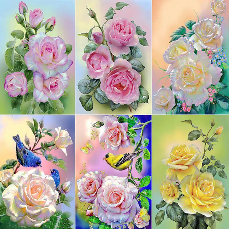 

Houseware 5D DIY Diamond Painting Cross stitch"Flower"Room Decoration Full Artificial Diamond Inlay Embroidery Art Craft Sewiing