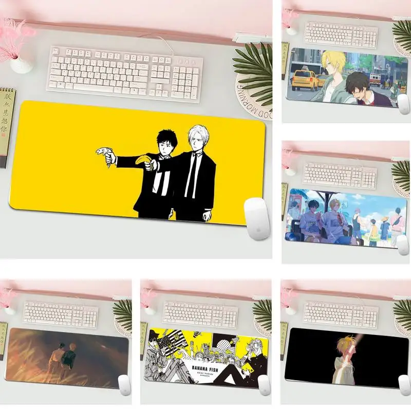 

Banana Fish Customized laptop Gaming mouse pad Gaming Mousepad XL Large Gamer Keyboard PC Desk Mat Computer Tablet Mouse Pad