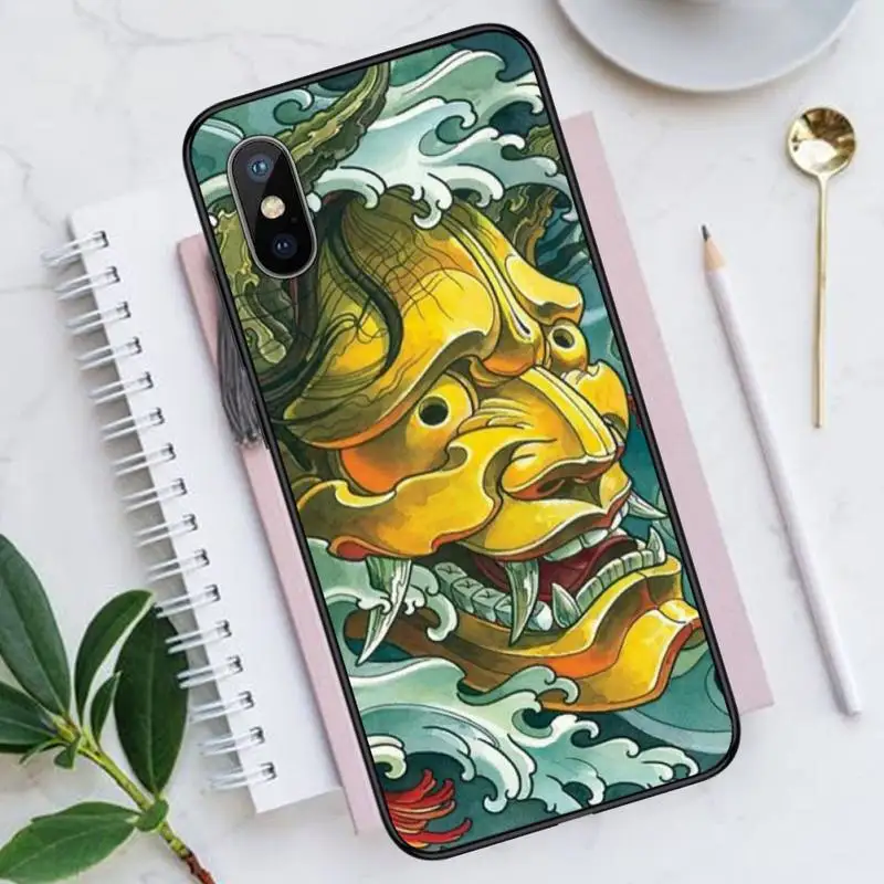

Japanese Oni Hannya Demon Mask Phone Cases for iPhone 11 12 pro XS MAX 8 7 6 6S Plus X 5S SE 2020 XR Luxury brand shell