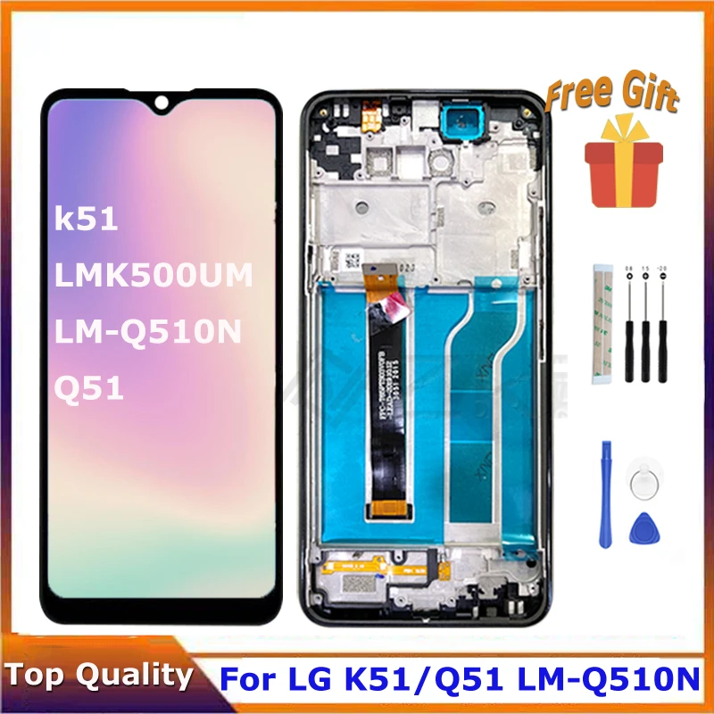 

6.5" For LG K51 LMK500UM LCD Display Touch Screen Q51 LM-Q510N Digitizer Assembly Replacement Repair Parts With Frame Accessory