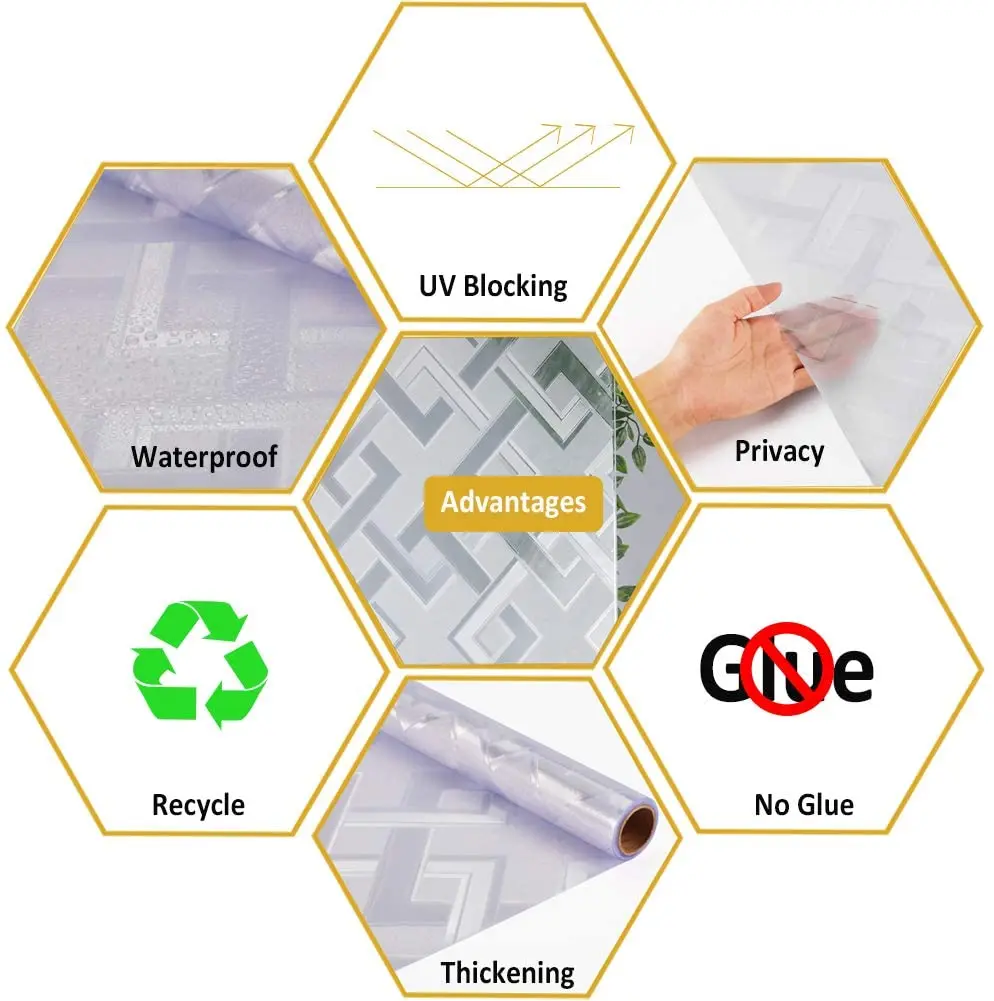 

LUCKYYJ Window Film Privacy Film 3D Self-adhesive Glass Window Sticker Rhombus Pattern for Glass Door Bathroom livingroom Office