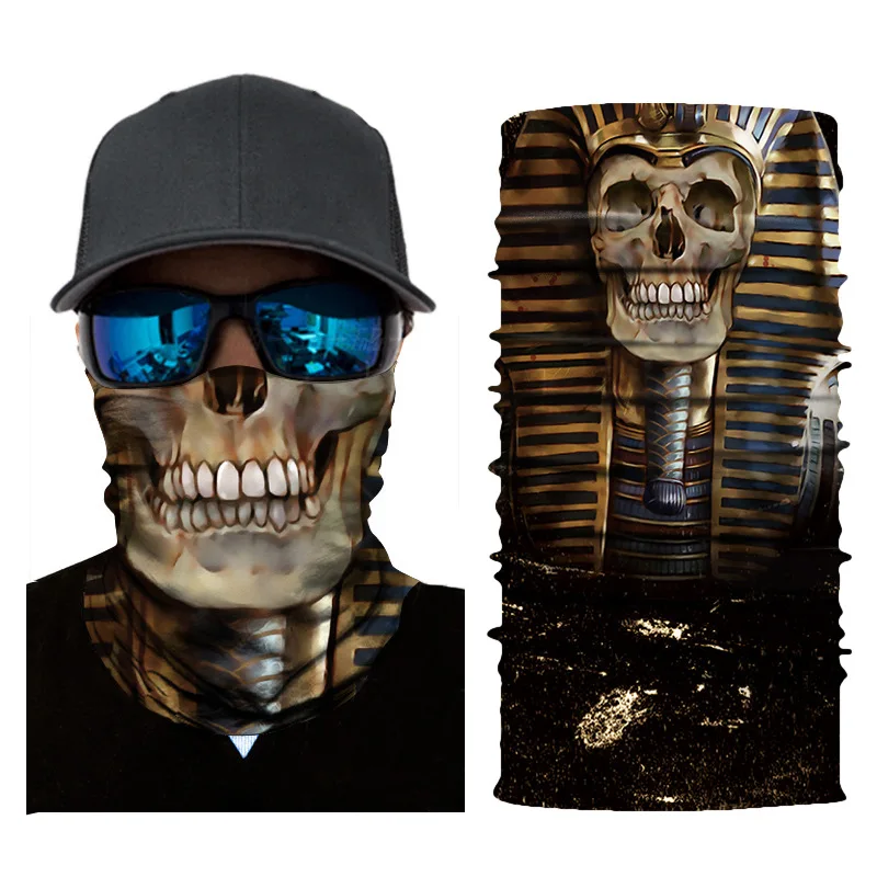 3D Seamless Balaclava Magic Scarf Neck Face Mask Ghost Skull Skeleton Head Bandana Shield Headband Headwear Bandanas Men Bicycle |