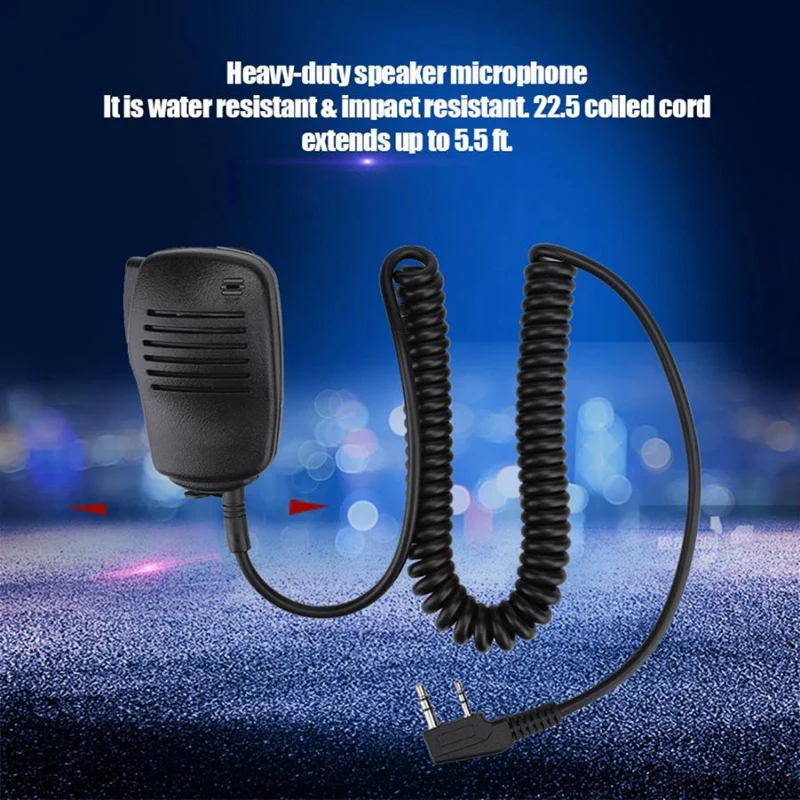 Топ 2 Pin Ptt тяжелый динамик микрофон водонепроницаемый для Kenwood Puxing Wouxun Tyt Hyt Baofeng Uv5R