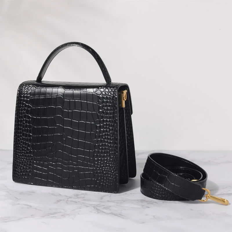 Широкий плечевой ремень! Модная женская сумка с крокодиловым узором сумочка