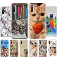cat cute personality fashion phone case for xiaomi mi 11t 11i 11 ultra 10 lite 5g 12 pro 12x 10t 9t 9 8 6x 5x coque shell