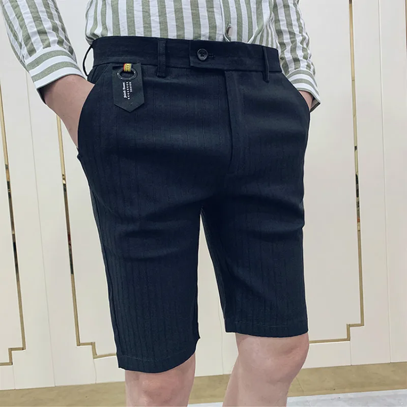 

Short 2021 Fashion Men Suit Pants Business Formal Dress Pants Casual Slim Fit Streetwear Trousers Office Social Male Slothing