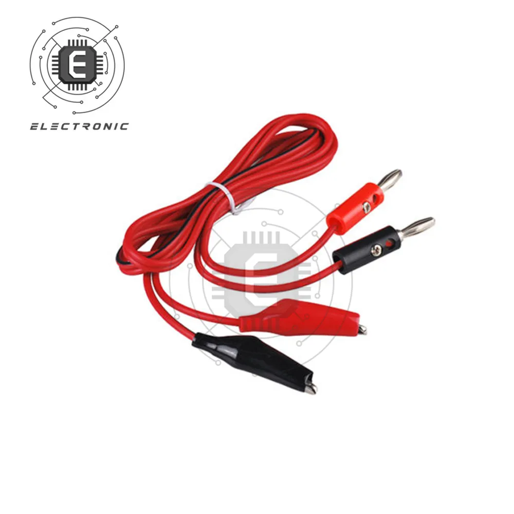 

1Pcs 1 Meter Red And Black Banana plug to Alligator Testing Cord Lead Clip Cable Connector For Multimeter Test