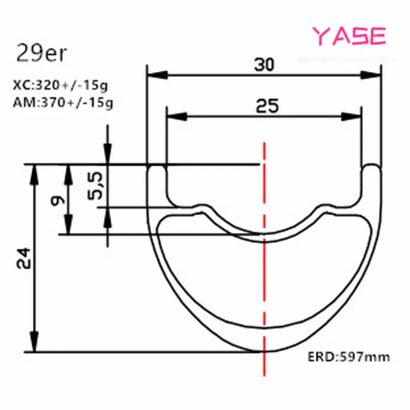 YASE 29er Углеродные mtb дисковые колеса bicicleta aro 29 30x24 мм симметричные бескамерные NOVATEC